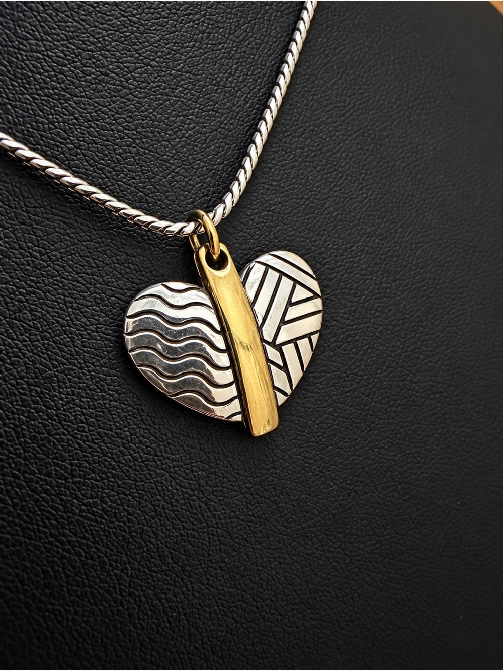 Brighton Heart Collection Two-Tone Heart Pendant Necklace